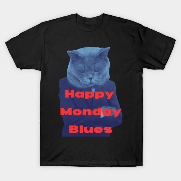 Happy Monday Blues: Funny Office Design T-Shirt by Amourist